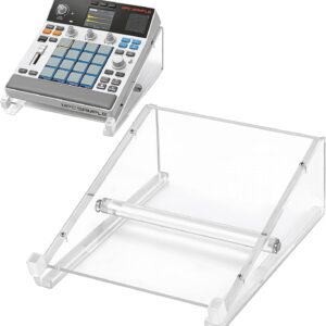 GEEKRIA Audio Sampler Acrylic Desktop Stand, Compatible with Akai Professional MPC Sample Portable Groovebox, Ergonomic Tilt Angle Design for Portable Sampler